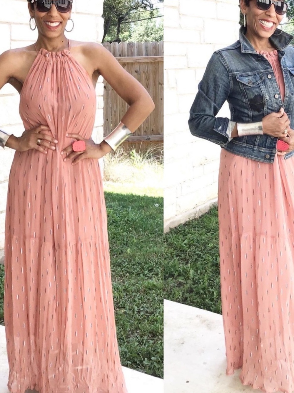 World Market Blush Pink Halter Maxi Dress Size Large/XL